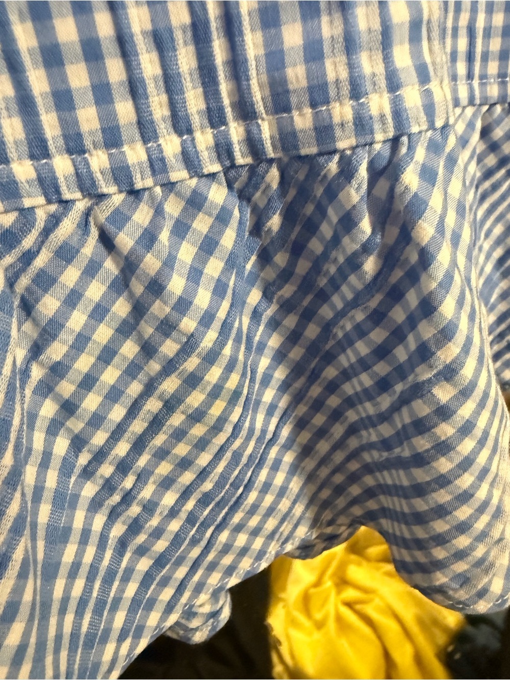 Sara Campbell Blue Gingham Ruffle-Neck Tank Top - Picture 6 of 10
